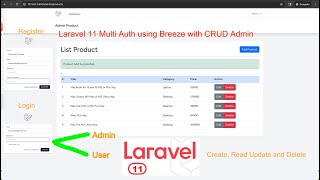 Laravel 11 Multi Auth using Breeze with CRUD Admin [upl. by Dehsar]