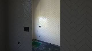 Kitchen fitting kitchen wall fiting kitchen tiles kaise lagaye [upl. by Knarf953]