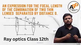 Expression for the focal length of the combination of two thin lenses separated by distance cbse [upl. by Rogerio]