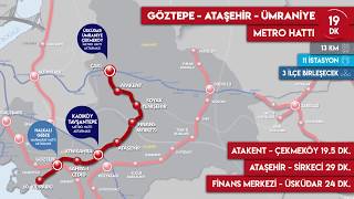 Göztepe  Ümraniye  Ataşehir Metro Hattı Kolayİstanbul [upl. by Mayda]