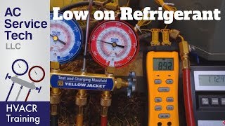 Charging R22 into an Air Conditioner that is VERY LOW on Refrigerant [upl. by Wynn503]