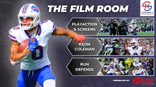 Keon Coleman’s Play Strength 1st down Playaction Bills Run Defense AND MORE  Film Room [upl. by Tnafni]