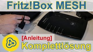 Anleitung WLAN MESH einrichten mit 2 FritzBoxen über Kabel amp Repeater [upl. by Ozzie]