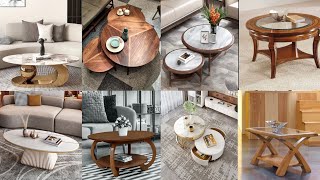 Wooden Round Coffee Table Design 2023 Living Room Tea Table Walnut Coffee Table SofaSide Table [upl. by Ellerred287]