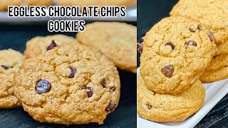 Tasty Eggless Chocolate Chip Cookies  Cookies Recipe [upl. by Rotceh]