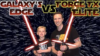 Comparing Galaxys Edge Kylo Ren VS Force FX ELITE Lightsabers [upl. by Ylac]