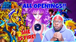 First Time Reacting to All Saint Seiya Openings 1  4 Blind Reaction [upl. by Naneek]