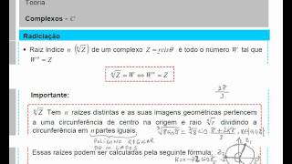 Raízes de Números Complexos M4a6T [upl. by Rohclem489]