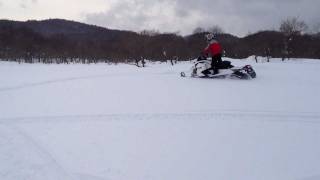 2012 skidoo FREERIDE 146 360turn [upl. by Eicak356]