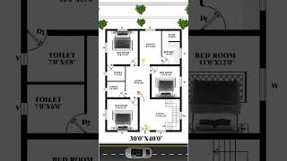 30 by 40 house plan  3bhk floor plan house floorplan houseplan homeplan shorts viral home [upl. by Euton]