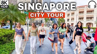 🇸🇬8k  Singapore City Tour  Singapore City Centre Tour  Cleanest Cities in the World 👍🌃 [upl. by Christoforo844]