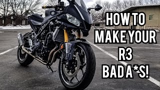 BEST PERFORMANCE MODS FOR 2019 YAMAHA R3  CUSTOM YZFR3 REVIEW  MAKE YOUR R3 FASTER  BEGINNER [upl. by Ycnaffit]