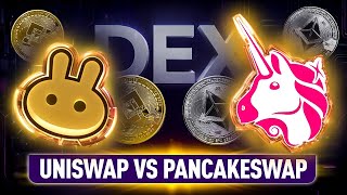 Uniswap amp PancakeSwap Explained Low Fees or High Volume DeFi Showdown [upl. by Naldo408]