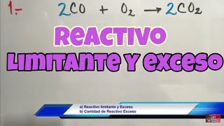 Reactivo Limitante y en Exceso en una Reacción [upl. by Aurlie]