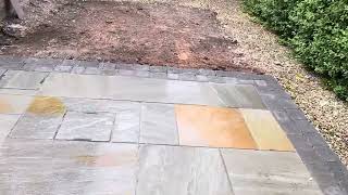 Indian Stone Paving Patio After Video By Cheshire Paving Company  Norley Frodsham [upl. by Sirred556]