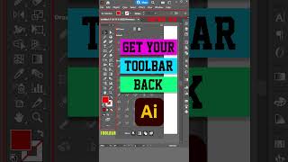 Bring back toolbar easily in Illustrator shorts [upl. by Robillard]