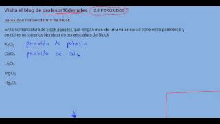 Formulación inorgánica 37 peróxidos nomenclatura de stock [upl. by Egief]