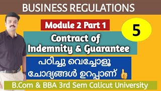 Contract of Indemnity amp Contract of Guarantee Business Regulations B Com  BBA Calicut University [upl. by Dilan]