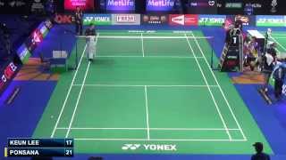 R16  MS  Boonsak Ponsana vs Lee Dong Keun  2014 Badminton Denmark Open [upl. by Haslam]