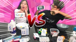 SIRI VS GOOGLE FAZENDO SLIME  CAROL VS RICK SANTINA [upl. by Anelrats]