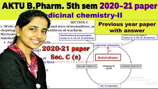 MOA uses of menadione acetomenadione anisindione amp clopidogrel  synthesis of warfarin  AKTU 2020 [upl. by Sheridan]