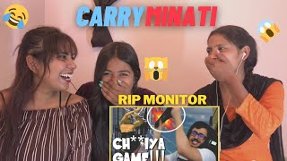 Carryminati RIP Monitor 20172019 Reaction  Carryislive Getting over it  Carry funniest moments😂 [upl. by Eniamzaj]