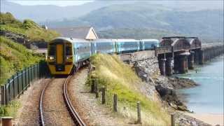 Arriva Trains Wales Class 158s Crossing Barmouth Bridge [upl. by Rolfston]