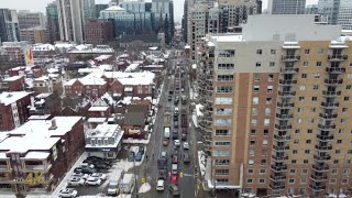 Ottawa 100 trucks parked on Kent St Wednesday on day 5 of freedom convoy 222022 [upl. by Aluap]