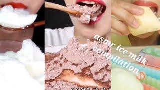 MUKBANGERS SAS MINEE choa ASMR  ASMR ICE ðŸ§Š MILK ðŸ¥› COMPILATION [upl. by Tisha]