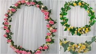 Como Fazer Bambolê Decorado Grinalda de Flores Para Casamento Arco de Flores Fechado Guirlanda Coroa [upl. by Strephonn784]