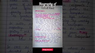 Biography of quotROBERT FROSTquot 🔥🔥✌️✨️ With handwritten Notes  SubjectLearners [upl. by Zingale946]