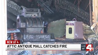 Fire damages antique mall in Hermann [upl. by Edrick158]