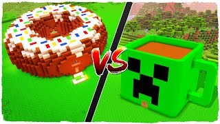 👉 Casa de DONUT vs casa de TAZA DE CAFÉ  MINECRAFT [upl. by Ennaitsirhc]