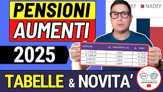 ULTIM’ORA ✅ PENSIONI ➜ AUMENTI 2025 ANTEPRIMA CALCOLI TABELLE REPORT INPS 📈 NUOVI IMPORTI GENNAIO [upl. by Niras]