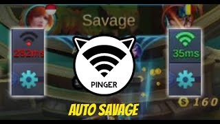 AUTO SAVAGE Pake aplikasi super pinger for mobile legend BENERANANTILAG [upl. by Eedolem21]