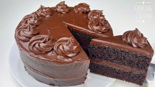 Moist CHOCOLATE CAKE With Cocoa Powder Recipes  Homemade Chocolate Frosting  No Chocolate [upl. by Odlareg]