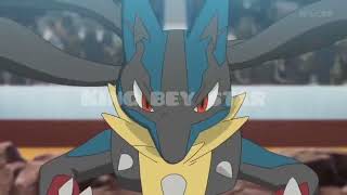 Ash vs korrina battle  dragonite vs lucario [upl. by Ettennan]