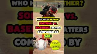 Who Hits Farther Softball vs Baseball Batters Compared by Age softball baseball [upl. by Enilauqcaj]