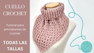 Cómo tejer cuello a crochet super fácil y rápido  Todas las tallas [upl. by Ojillib]