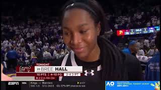 Bree Hall postgame sideline interview [upl. by Myra]