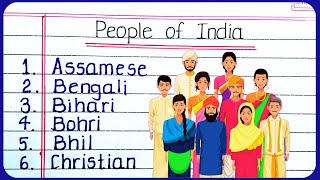 People of India class 4  Types of people in India  People of India chart [upl. by See]