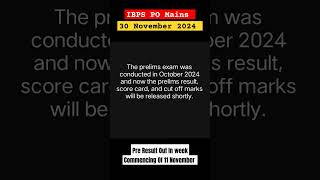 IBPS PO pre Result Out Update 2024  Pre Results Update  preresult ibpspo2024 ibpspopreviral [upl. by Tadashi]