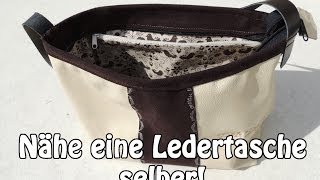 LEDERTASCHE HANDTASCHE SELBER NÄHEN  DIY  Nähen für Anfänger  Tutorial [upl. by Morville]