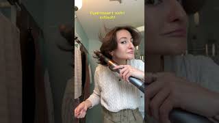 First time using the Dyson airwrap on short hair⭐️ Dyson airwrap 2022 how to use curly short hair [upl. by Nerua]