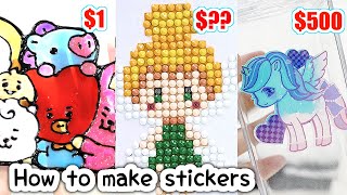 TIK TOK art How I make STICKERS  diamond art painting print and cut CRICUT MAKER tutorial [upl. by Zillah]