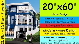 20X60 home plans  20 x 60 house plan with car parking20 by 60 house design20x60 house plans 3d 🏡 [upl. by Dola]