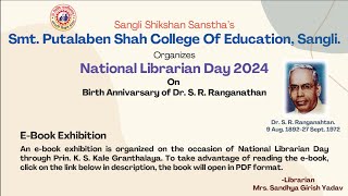 National Librarian Day 2024 at Smt Putalaben Shah College of Education Sangli [upl. by Aihcrop]