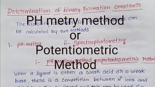 PH metry or potentiometric method [upl. by Larine]