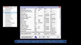 Manager SE  Configurations Vendor Setup basic [upl. by Schlicher272]