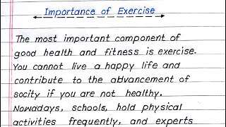 Essay on Importance of Exercise  Benefits of Physical Exercise Essay [upl. by Ellivro434]